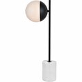 Cling Eclipse 1 Light Table Lamp with Frosted White Glass, Black CL3473646